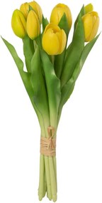 Kytica 7ks žltých realistických tulipánov - 31cm