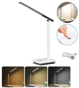 Aigostar - LED Stmievateľná stolná lampa LED/5W/5V 3000-6500K biela/čierna