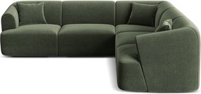 Zelená zamatová rohová pohovka Campi – Cosmopolitan Design