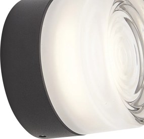 Dizajnové nástenné svietidlo čierne s opálovým sklom IP44 - Michele