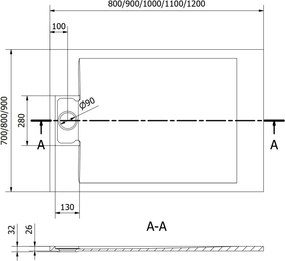 Mexen Otto obdĺžnikový sprchový kút SMC 100 x 90 cm, čierny - 4N709010