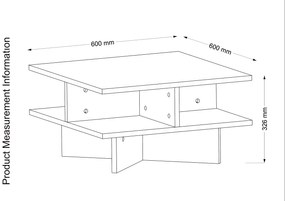 Dizajnový konferenčný stolík Xakery 60 cm orech biely