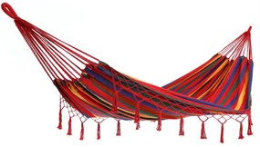 InternetovaZahrada Hojdacia sieť so strapcami 320x150 cm - červená