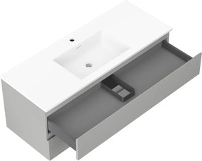 Mexen Orio, kúpeľňová skrinka 120 cm s umývadlom Otis, 2 zásuvky, šedá matná/biela matná, 91A10-12047-2-BFF62-W18M01