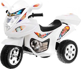 Ramiz Detská elektrická trojkolka motorka BJX-088 biela + zvuky + svetlá