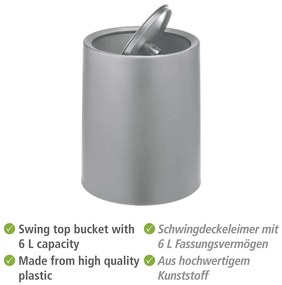 Sivý plastový odpadkový kôš 6 l Atri – Wenko