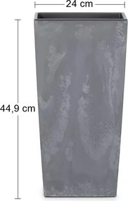 Plastový kvetináč DURS240E 24 cm - tmavosivá