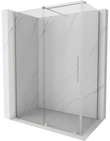 Mexen Velar, sprchový kút s posuvnými dverami 150 x 80 cm, 8mm číre sklo, brúsená oceľ, 871-150-080-01-97