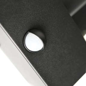 Sada 2 vonkajších nástenných svietidiel čiernych s detektorom pohybu - Rotterdam