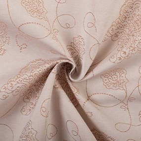 Biante Teflónový behúň na stôl TF-129 Hnedé kvetované ornamenty na sivobéžovom 20x120 cm