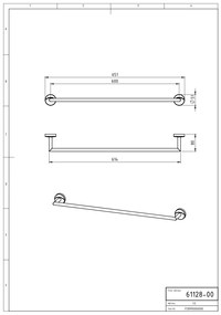 Novaservis - Držiak uterákov 650 mm Metalia 11 chróm, 0128,0