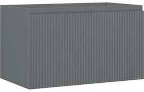 Mexen Rivel, kúpeľňová skrinka 80 cm, 1 zásuvka, drážkovaná, grafitová matná, 91A20-08047-1-BF66