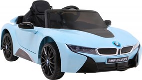 Ramiz BMW I8 Lift Battery Car Modrá + diaľkové ovládanie + pomalý štart + 3-bodové pásy + MP3 USB + LED