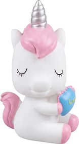 Štýlová pokladnička jednorožec Clayre & Eef biela plastová – 7*8*20 cm