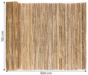 MultiGarden Obojstranná bambusová rohož 150x500 cm na plot balkóna terasy prírodná MultiGarden