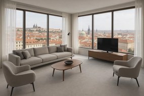 Condor Carpets, Metrážny koberec Serena 6631, na mieru, šíře 4m,5m, šedá, filc, obývacia izba