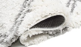Huňatý biely vzorovaný behúň Šírka: 100 cm | Dĺžka: 300 cm