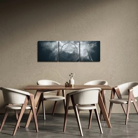 Obraz abstrakcie (s hodinami) (90x30 cm)