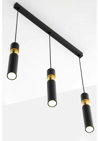 Jupiter 2004 - Luster na lanku ALAS 3xGU10/10W/230V čierna/zlatá