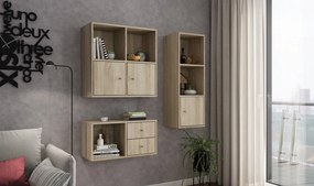 Nástenný regál s 2 priehradkami Jerry, dub sonoma