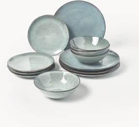 Ručne vyrobená súprava riadu Nordic Sea, 12 ks