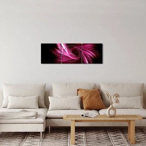 Obraz - ružová abstrakcia (s hodinami) (90x30 cm)