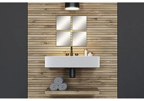TENDANCE Zrkadlo Levi Squar, strieborné, sada 4ks