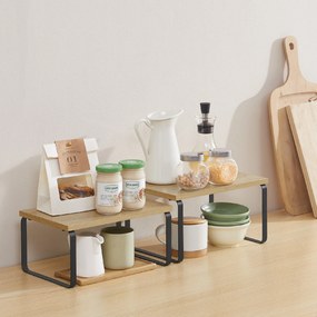 Sada 2 kuchynských poličiek MARZO, dub artisan/čierna