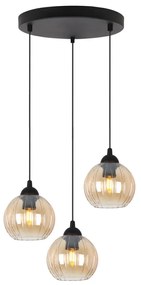 Závesné svietidlo Costa, 3x medové sklenené tienidlo, b, o