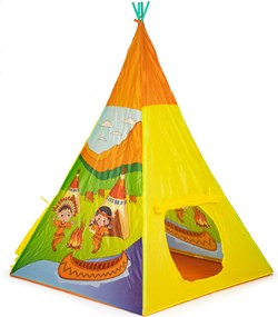 Detský indiánsky TIPI stan IPLAY 100×100×135 cm pre deti od 3 rokov – s podlahou