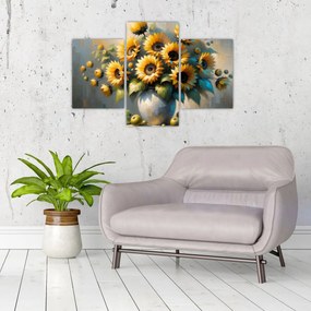 Obraz – Váza so slnečnicami (90x60 cm)