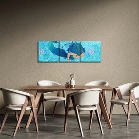 Obraz - Morská panna (s hodinami) (90x30 cm)