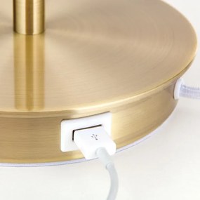 Orion LA 4-1205/1 - Stolná lampa s USB portom LUDWIG 1xE27/40W/230V biela/zlatá