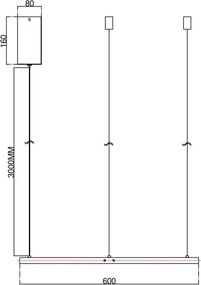 Ondaluce - LED stmievateľný luster na lane SOEL LED/28W/230V priemer 60 cm zlatý