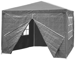 Záhradný pavilónový stan 3x3x2,5 m - sivý - 4 steny