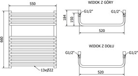 Mexen Apollo, vykurovacie teleso 660 x 550 mm, 384 W, biela, W117-0660-550-00-20