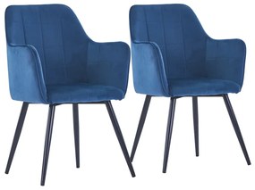 Jedálenské stoličky 2 ks, modré, zamat 287818