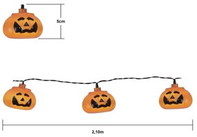 Svetelná reťaz počet žiaroviek 8 ks na baterky dĺžka 210 cm Halloween – Star Trading