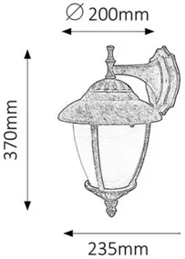Rabalux MADRID vonkajší nástenný lampáš 8476