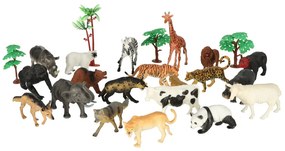 KIK Figúrky zvierat Zoo, Safari a Farma – hracia súprava 59 ks