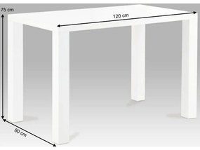 Tempo Kondela Jedálenský stôl, biela vysoký lesk HG, ASPER  NEW TYP 2