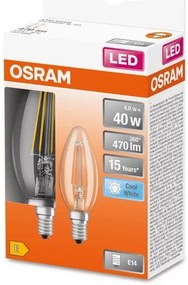 Žiarovka LED OSRAM FIL E14 B35 4W 4000K 2ks