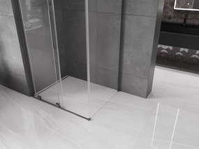 Mexen Velar L, sprchový kút s posuvnými dverami 120 x 90 cm, 8mm číre sklo, brúsený grafit, 871-120-090-03-95