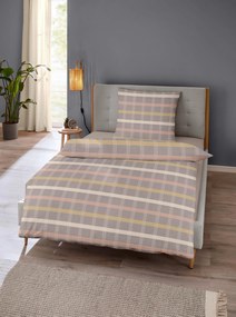 XXXLutz POSTEĽNÁ BIELIZEŇ, flanel, svetlohnedá, 140/200 cm - Obliečky & plachty - 003332006401