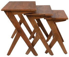 Set 3ks odkladací drevený stolík Rammia - 54*35*51 / 47*30*46 / 40*25*41 cm