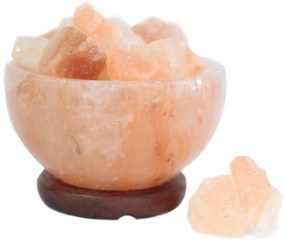 Himalájska soľná miska s dreveným podstavcom 15x9cm
