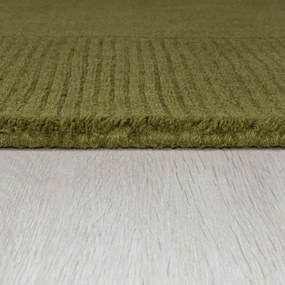 Flair Rugs, Kusový ručne tkaný koberec Tuscany Textured Wool Border Green, 200x290, zelená, obývacia izba