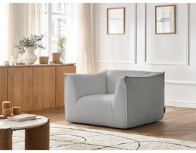 Svetlosivé kreslo z textílie buklé Giorgia – Bobochic Paris