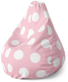 Sablio Sedací vak Pear Biele bodky - 70 x 95 x 15 cm