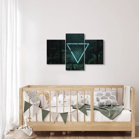Obraz - Neónový trojuholník v jungli (90x60 cm)